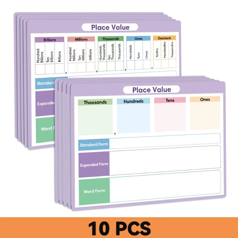 Place Value Practice Set for Students, Number Writing Learning Sheet with Standard Expanded Word Form Sections, 11.1 x 8.14 K1KF Quake CN