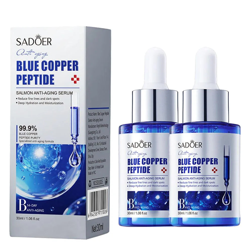 30ml Salmon Copper Peptide Serum Ampoule Fade Fine Lines Collagen Essence Facial Moisturizing Whitening Firming Skin Care Quake 3PCS