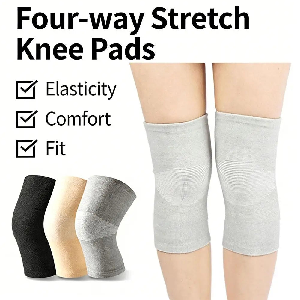 Bamboo Charcoal Knee Warmers for Men & Women Breathable Thin-Knit Thermal Sleeves with Anti-Slip Grip, Joint Support Comfort Quake