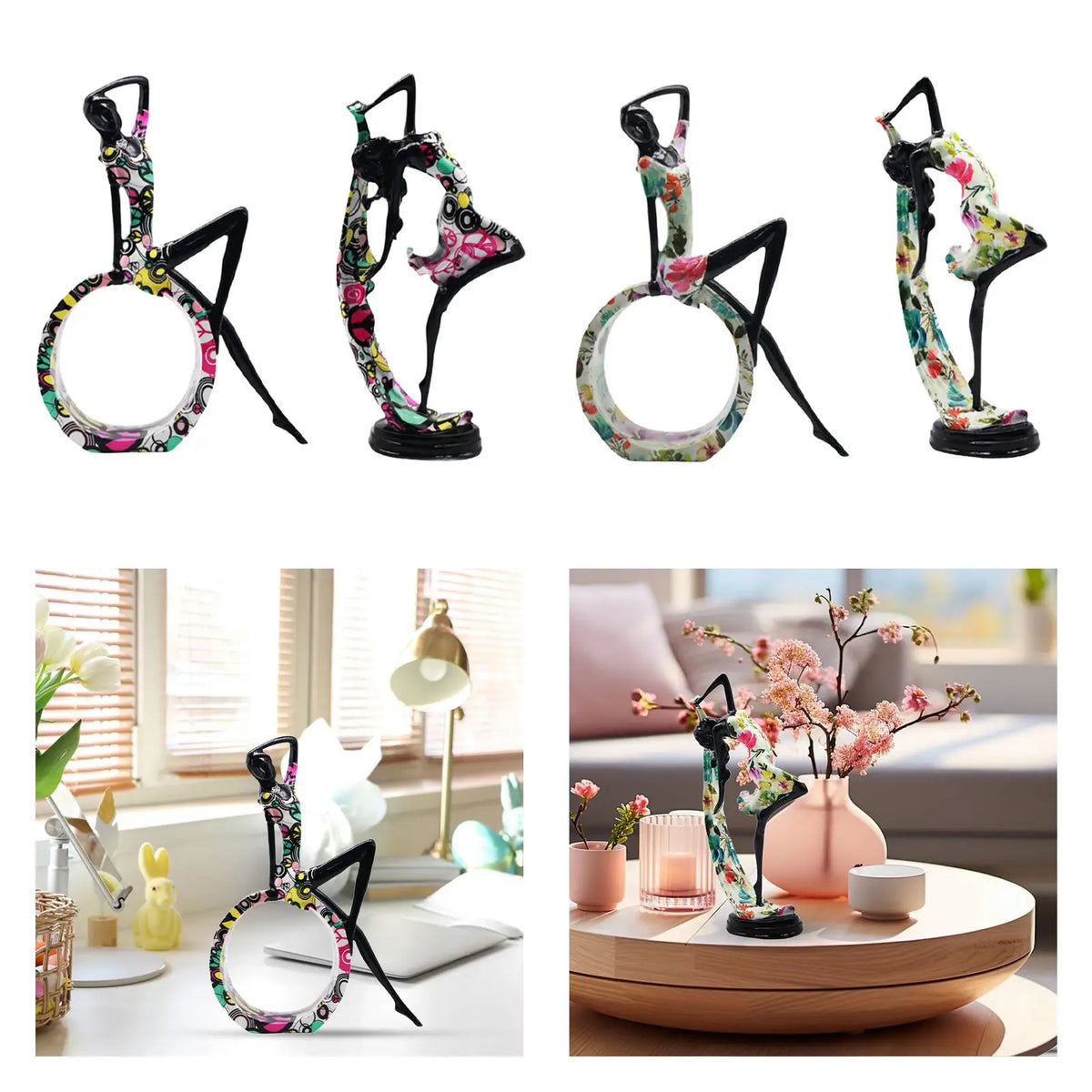 Yoga Girl Statue Collectible Creative Desktop Ornament for Table Centerpiece Dining Table Bookshelf Cabinet Home Decoration Quake