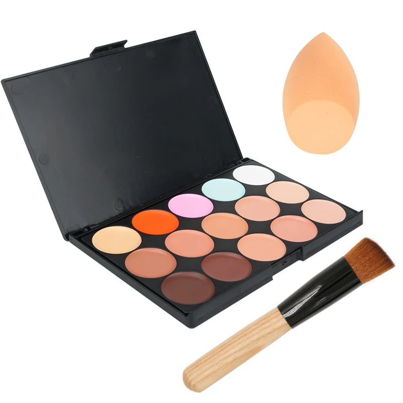 15 Colors Face Concealer Camouflage Cream Contour Palette Maquillaje Profesional Foundation Paleta Concealer Quake 3pcs-Z15-03