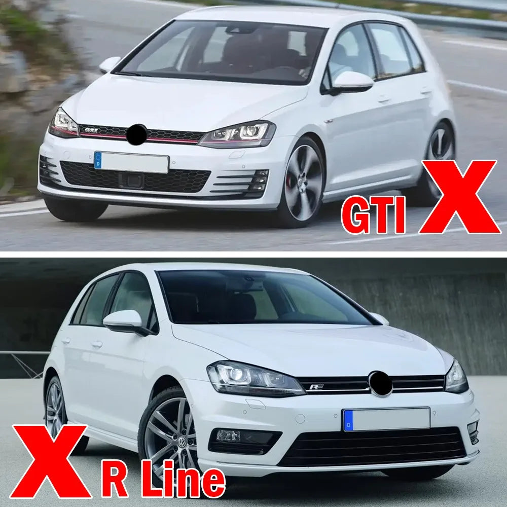 For Volkswagen Golf 7 MK7 2013-2016 Car Side Front Bumper Fog Light Grille Cover Trim Canards Kit Black ABS Carbon Look Black Quake