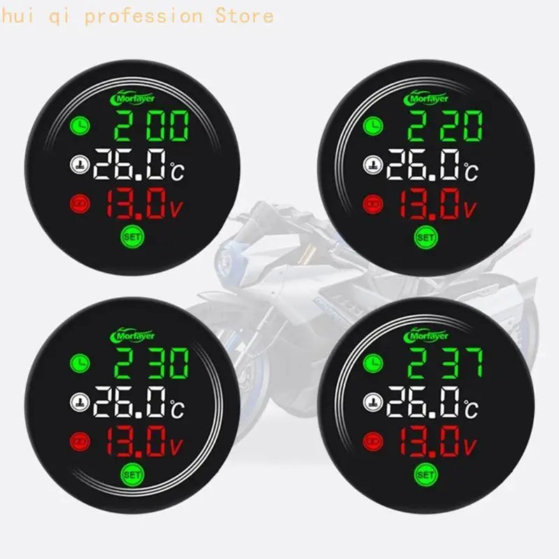 4 in 1 Timer Time Thermometer Voltmeter Timer Time Water/Air Temp Meter H8WE Quake