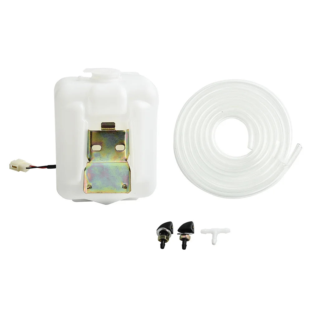 2Pin Car Windshield Washer Reservoir Bottle Tank W/12V Pump Hose Jet 17.5 X 13 X 8cm Car Windshield Washer Water Storage Tank Quake 1pcs