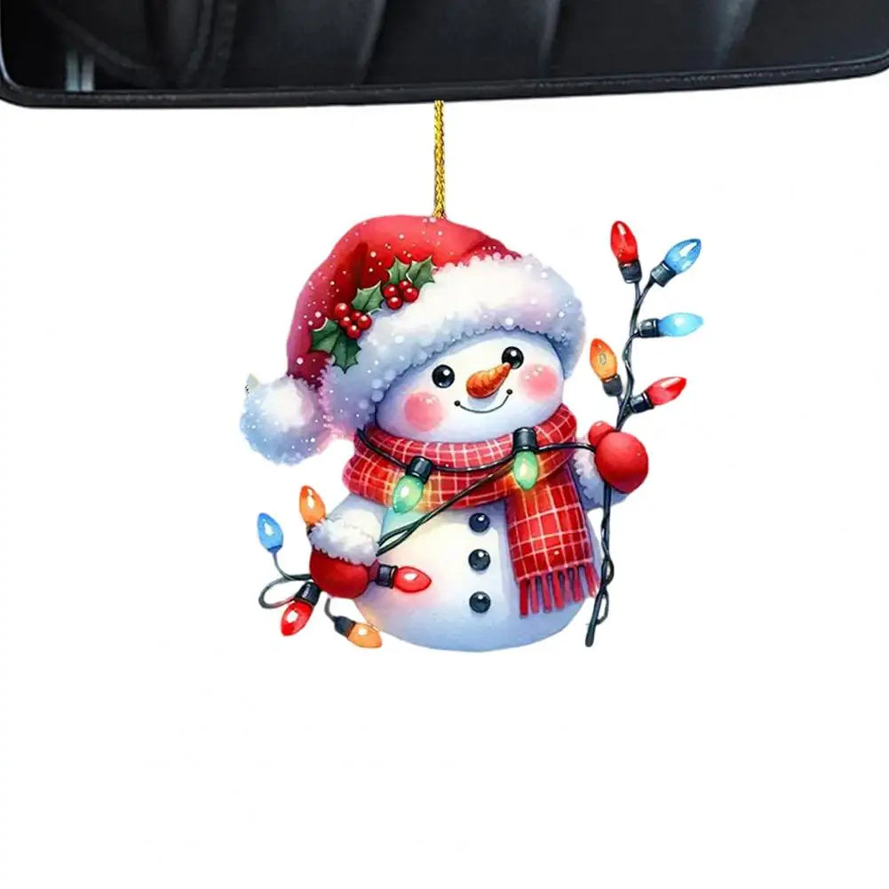 Christmas Tree Hanging Ornament Snowman Pendant Christmas Tree Ornament Car Decoration Adorable Acrylic Flat for Easy for Home Quake