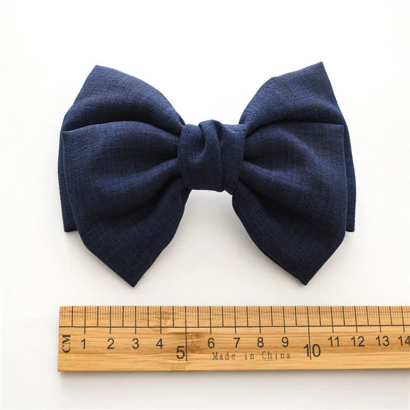 Double Layer Fabric Bowknot Ponytail Clip Sweet Elegant Barrettes Women Girls Simple Solid Color Hairpin Hair Grip Headdress New Quake