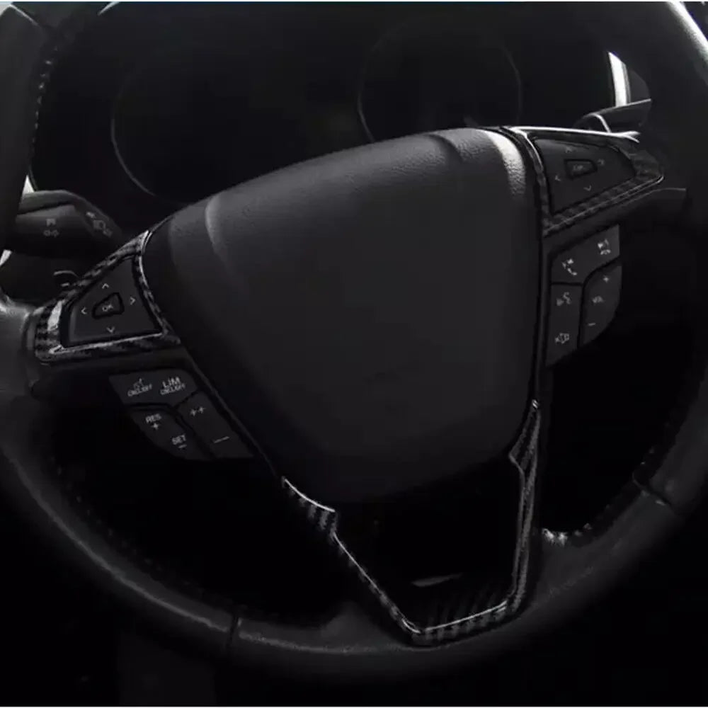 For Ford Mondeo Fusion EDGE 2013-2020 Ford Galaxy S-Max ABS Carbon Fiber Style Inner Car Steering Wheel Cover Trim Frame Decor Quake