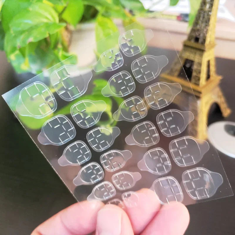 10Sheet Double Sided Adhesive Tape Glue Sticker for False Nails Fingernail Art False Nail Tips Extension Breathable Glue Tool Quake