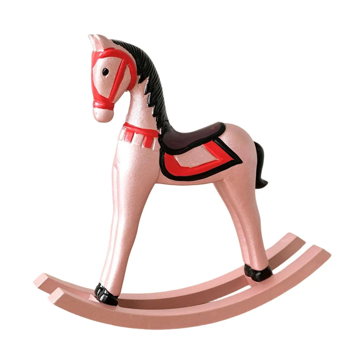 Wooden Rocking Horse Figurine Smooth Surface Tabletop Art Statue Sculptures and Figurines for Home Shelf Quake