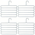4PCS Household Multi-functional Pants Hanger Thick Non-slip Design Multi Layer Rack for Hanging Trousers Scarves in Wardrobe Quake 4PCS