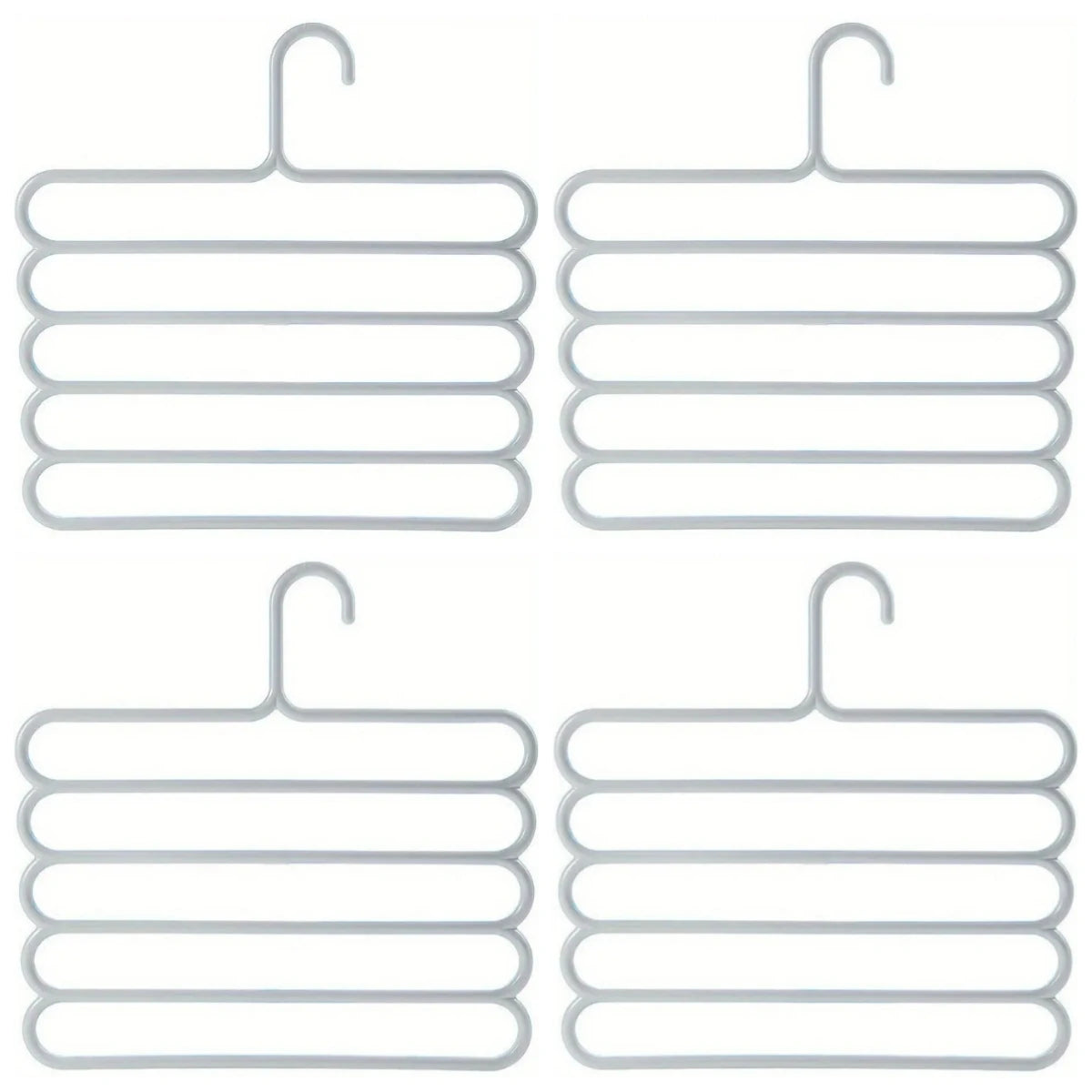 4PCS Household Multi-functional Pants Hanger Thick Non-slip Design Multi Layer Rack for Hanging Trousers Scarves in Wardrobe Quake 4PCS