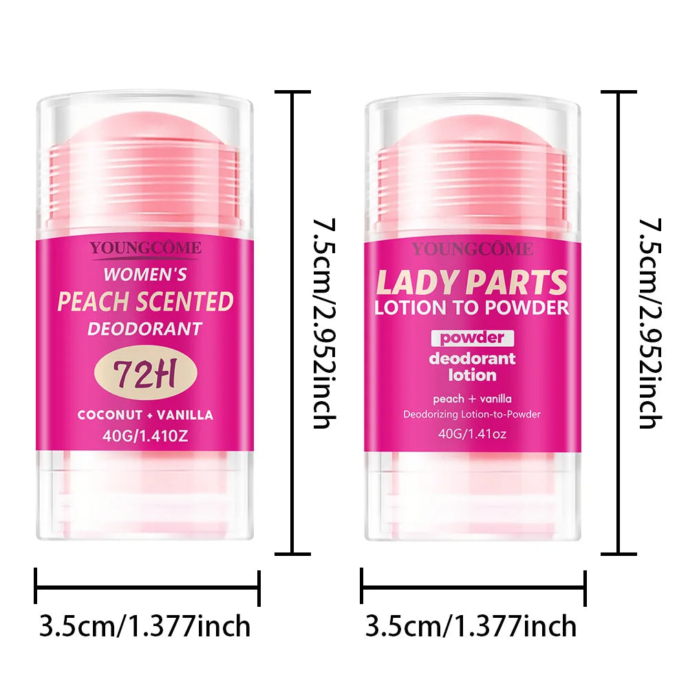  Peach Scented Deodorant Underarm Bad Smell Sweating Removal Armpit Refreshing Antiperspirant Lasting Aroma Deodorant Body Care Quake 2PCS