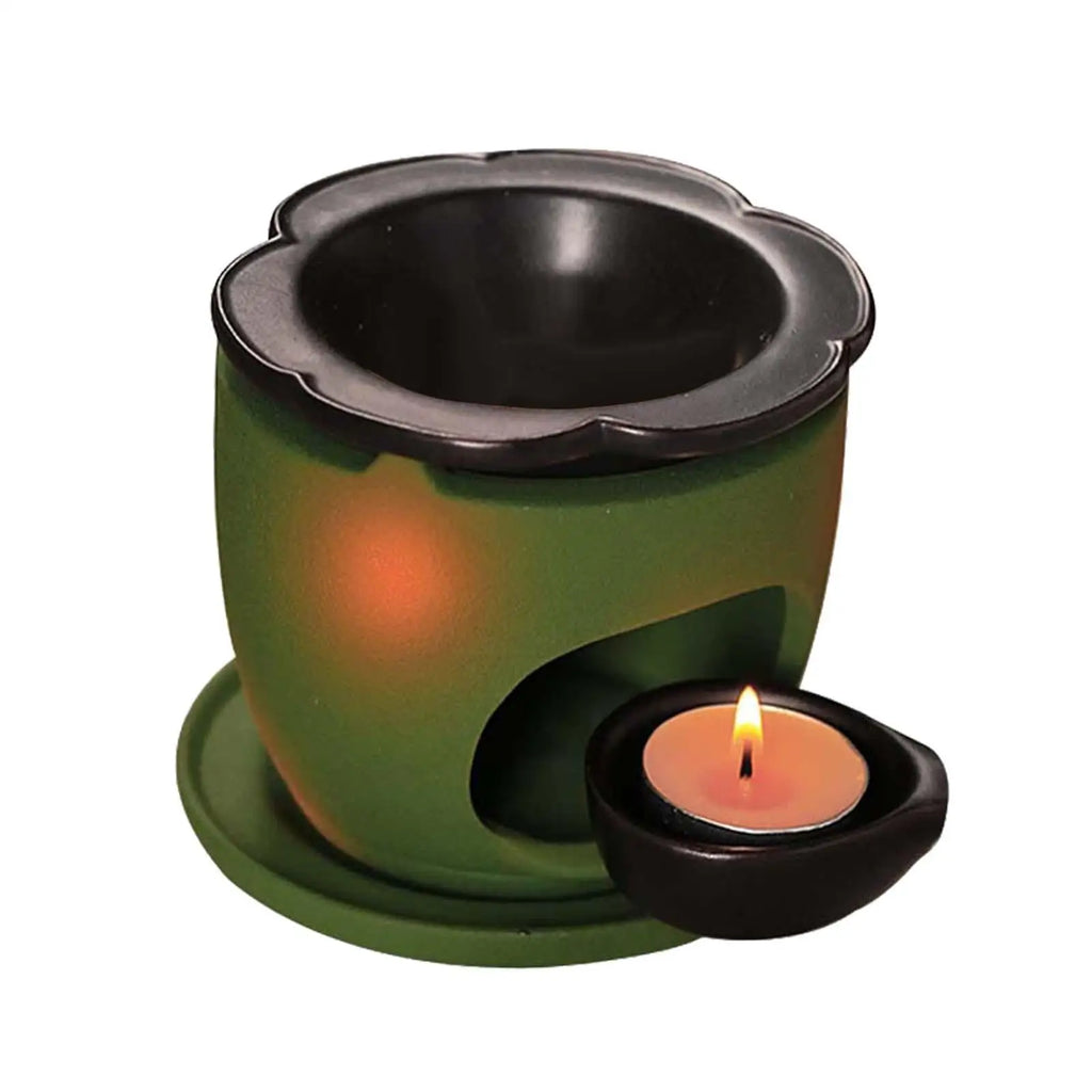 Oil Burner Aroma Oil Warmer Aromatic Lamp Diffuser Tealight Holder Furnace for Living Room Patio Bathroom Bedroom Meditation Quake