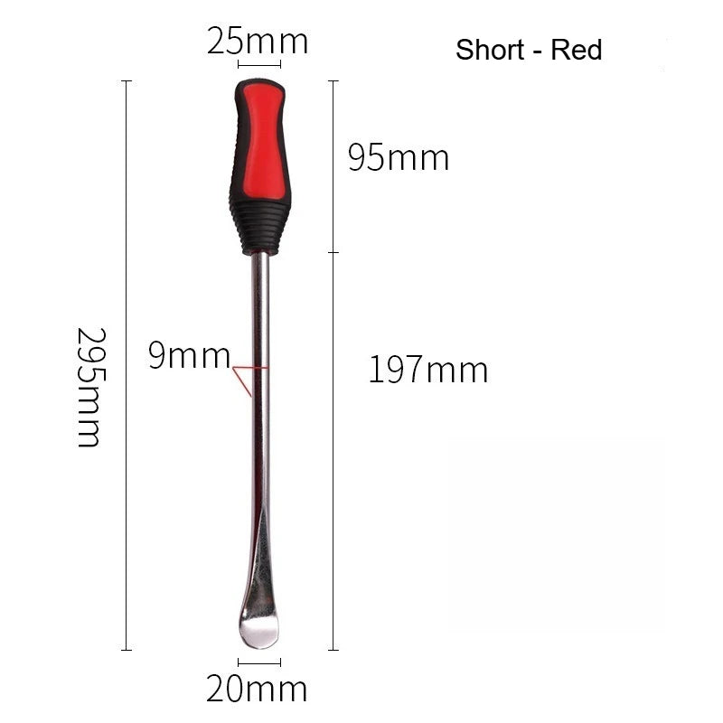 1pc Multi Functional Tire Pry Bar Tire Lift Bar Professional Repair Tool for Motorcycle and Car Tires Quake Short style- Red