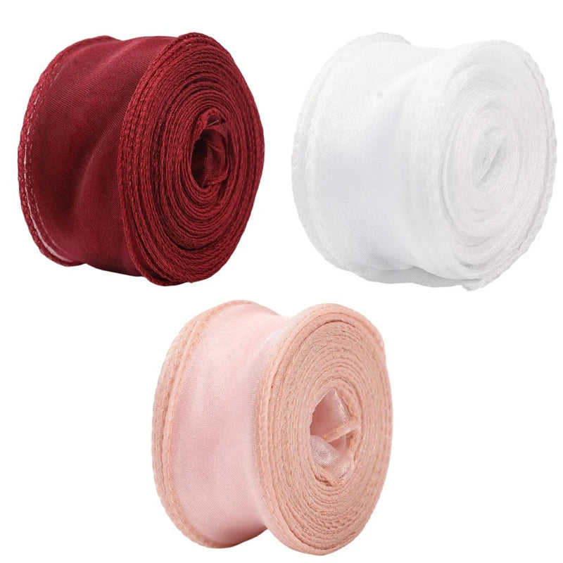 6/1Roll Multi-purpose Silk Ribbon 91*4cm Satin Ribbon Organza Ribbon for Gift Wrapping Handmade Wedding Birthday Party Decor Bow Quake Mixed Color 3Rolls