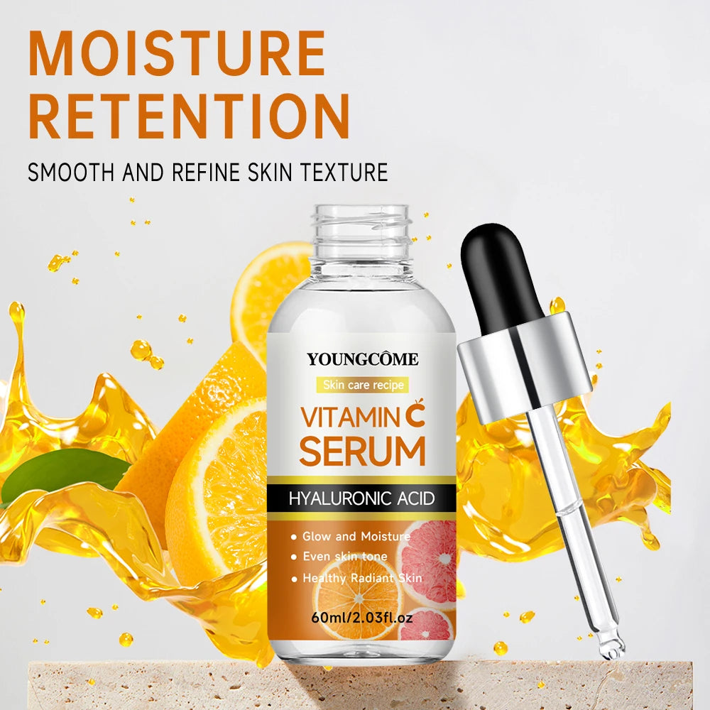 Vitamin C Facial Serum Anti Aging Whitening Brightening Dark Spots Freckle Remove Hyaluronic Acid Vitamin E 40ML /60ML 2025 Quake