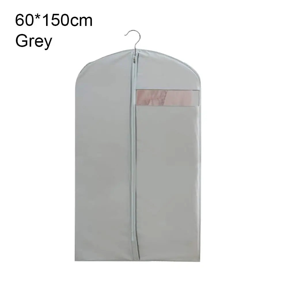 Dustproof Clothing Covers Waterproof Clothes Dust Cover Coat Suit Dress Protector Hanging Garment Bags Closet Organizer Quake -Grey-60x150cm