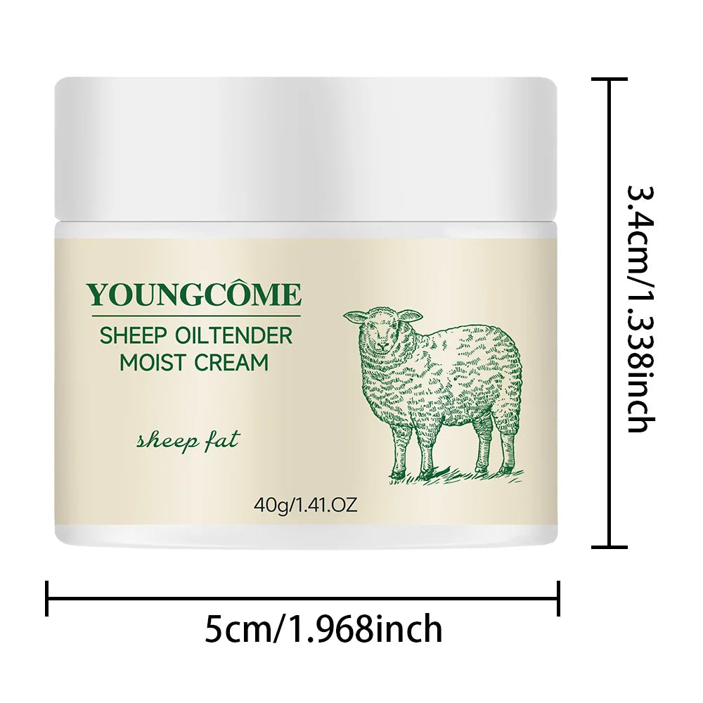 Sheep Oil Delicate Moisturizing Cream,Anti-Aging brightens skin tone, tightens skin, moisturizes skin, and reduces dullness Quake 40g