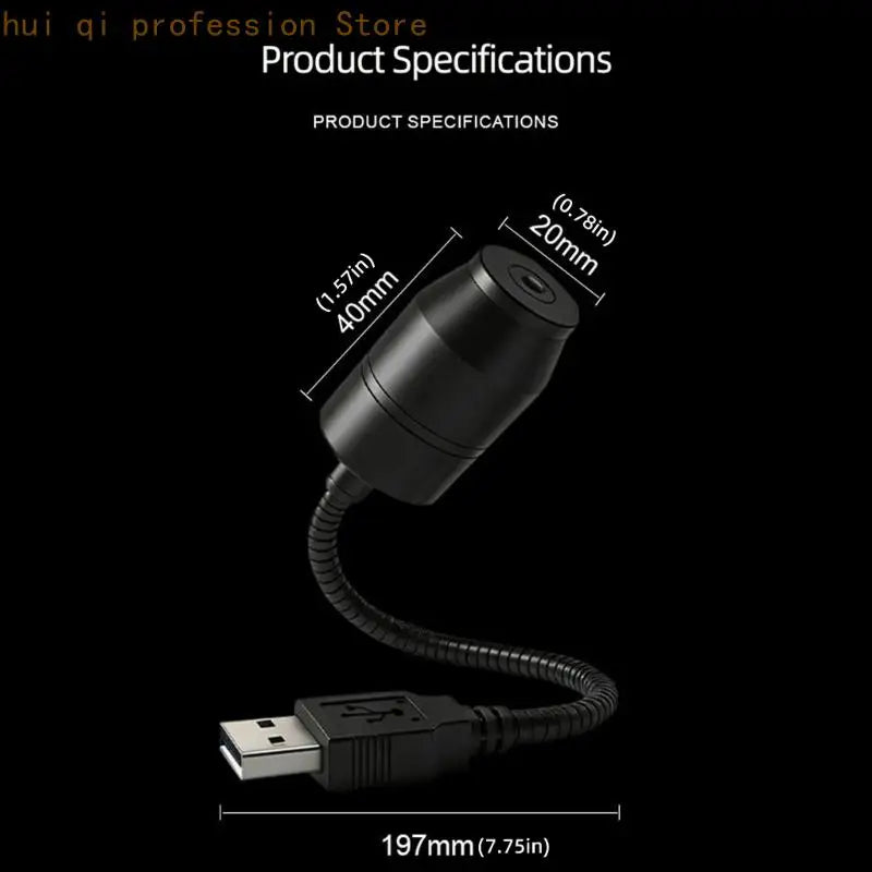 USB Car Interior Projector Light for Adjustable Night Driving Cabin H8WE Quake