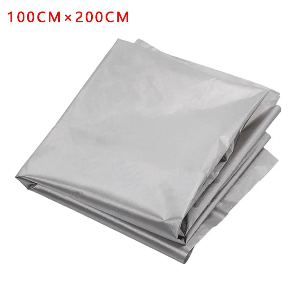 1.5/1.8/2m Sunscreen Heat Insulation Double-sided Silver-coated Shade Cloth Curtain Full Blackout Curtain Cloth Shielding Fabric Quake 100CMX200CM