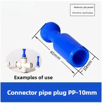 3/5 Pcs PP Pneumatic Connector Quick Plug Plastic Plug Pipe Plug PP 4mm 6mm 8mm 10mm 12mm 14mm 16MM Air Hose Sealing Connector Quake Blue PP10 5PCS