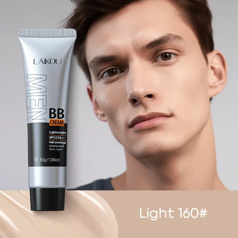 Men's BB Cream-Full Coverage Long-Lasting Waterproof Men's Concealer Natural Color Suitable for Gifts for Men's Christmas Gifts Quake Light 160