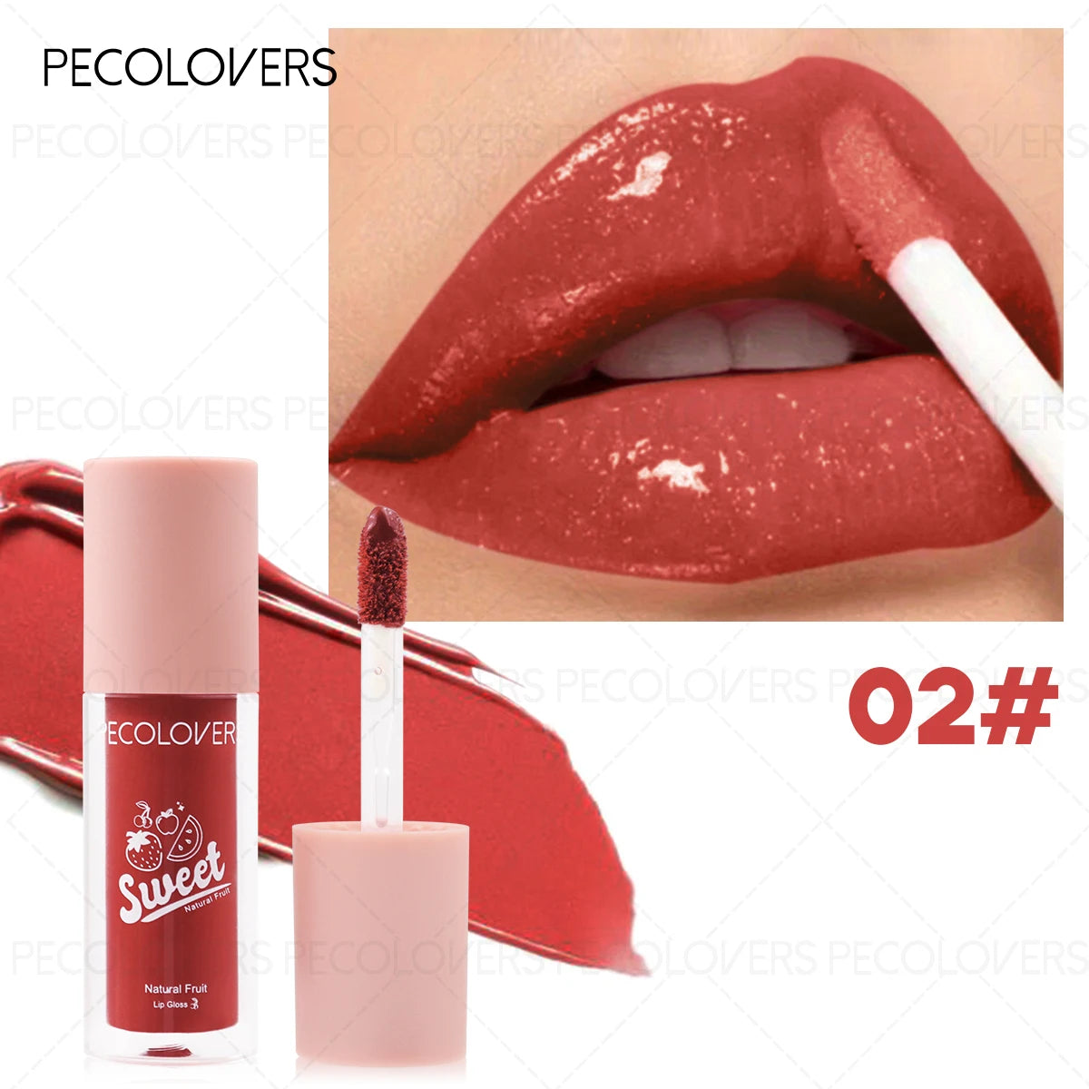Arious of Fruit Flavors Lip Gloss, Multi-Color Lip Glaze, Long-lasting Stain Resistant Transparent Film Forming Lip Gloss Quake 02