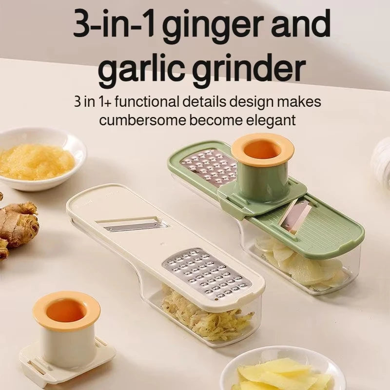 3-in-1 Multifunctional Ginger and Garlic Grinder Home Kitchen Slicer All Grinder Quake