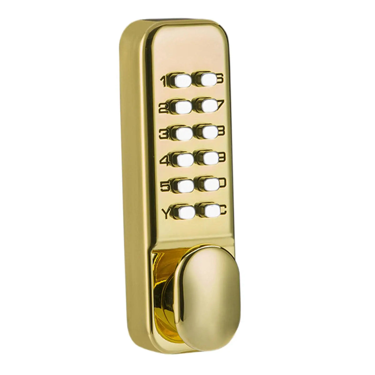 Zinc Alloy Mechanical Door Lock Keyless Push Button Security Handle for Balcony Gate Outdoor Use Quake Gold