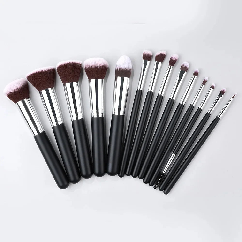 14-16pcs Makeup Brush Set for Women Super Soft Detail Brushes including Blush Foundation Concealer Eyeshadow Beauty Tools Quake AMZ-14SL