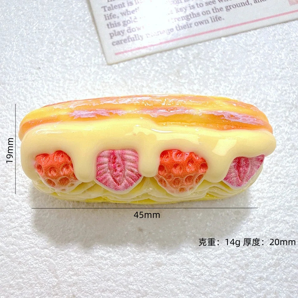 5pcs Kawaii Strawberry Chocolate Cake Resin Miniature Cabochon DIY Jewelry Making Phone Decoration Scrapbooking Crafts Accessory Quake No.5
