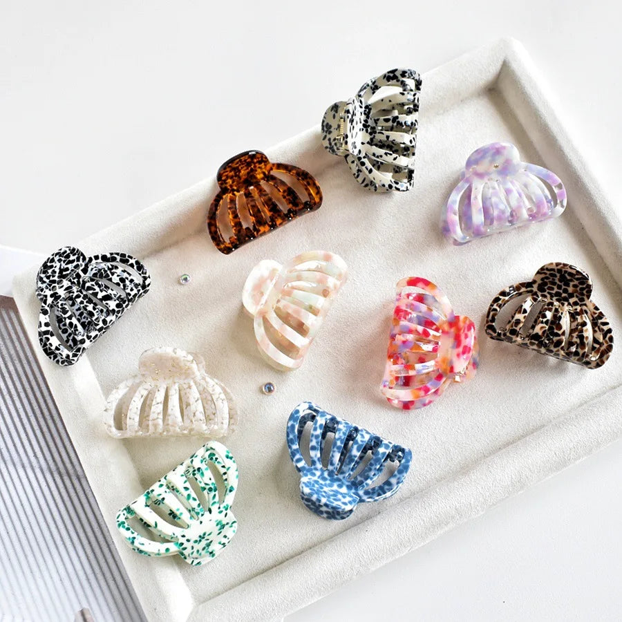 Acetic Acid Grab Clip Hollow Summer Hairpin Color Sweet Girls Women Headwear Hair Styling Tools Accessories Quake