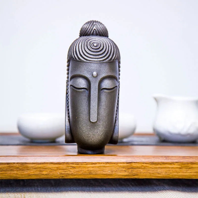 Chinese Zen Style National Style Formless Buddha Head Desktop Home Decoration High-end Vintage Craft Ornament Quake