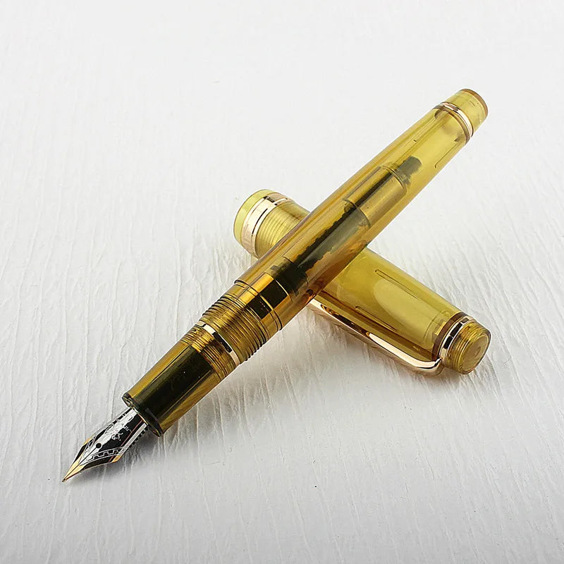 Jinhao 82 Fountain Pen Acrylic EF/F/M/Bent Nib Golden Trim with Converter Writing Pen Quake