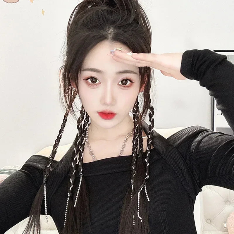 Girls Cool Fashion Y2K Boxing Braids Hair Braiding Tools Women Fried Dough Twist Braid Traceless Invisible BB Clip Boxing Braid Quake