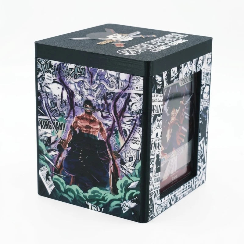 New One Piece Zoro 3D Printed Card Storage Box Large Capacity Deck Holder Desktop Decor Organizer Anime Exquisite Gift for Fans Quake