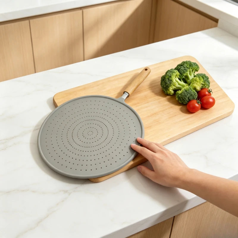 Oil‑Splash Guard Heat‑Resistant Oil Filter Screen Kitchen Anti‑Overflow Pot Cover High Temperature Resistant Cookware Tool Quake