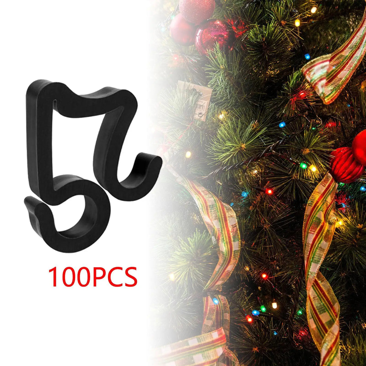 100x Christmas Light Clips Waterproof Easy to Install Outdoor Light Clips Party Supplies Holiday Decoration Gutter Hooks Quake