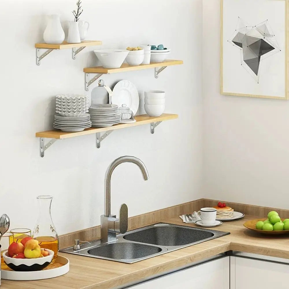 New Stainless Steel Shelf Bracket Right Angle L-type Triangle Shelf Heavy Duty Home Bookshelf Bracket Quake