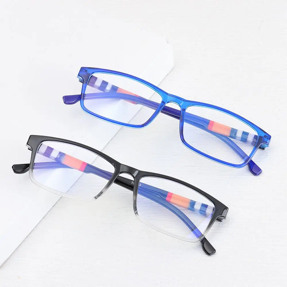 New Anti-Blue Light Reading Glasses for Women Men Fashion Striped PC Frame Readers Eyewear Eye Protection Presbyopia Eyeglasses Quake