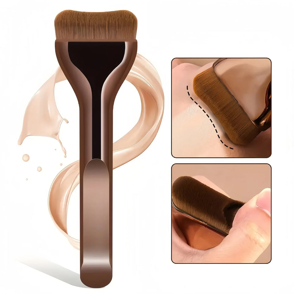 New 2Pcs Professional Foundation Makeup Brushes Soft Dense Hair for Blending Liquid, Cream Flawless Powder Makeup Beauty Tools Quake