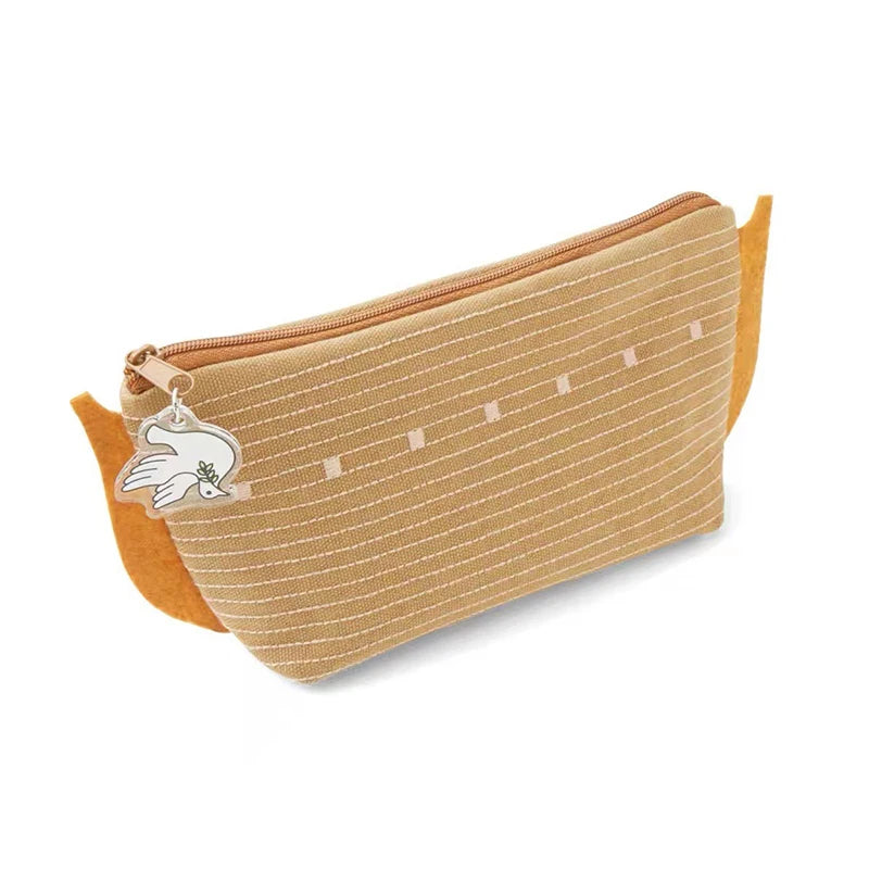 1PCS Canvas Travel Small Cosmetic Bag Women Portable Blue Coin Purse Multifunctional Toiletry Bag 18.5*10*4.5cm Quake Khaki