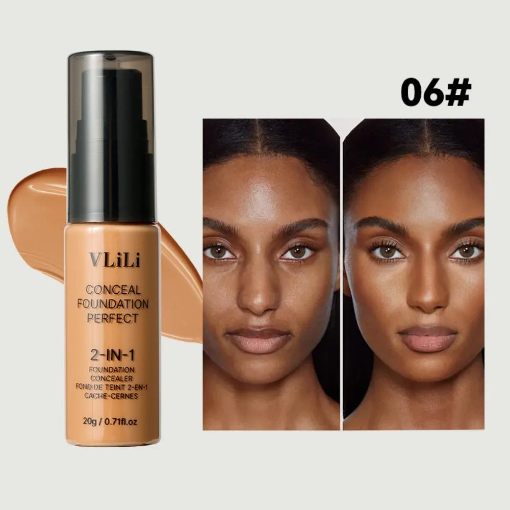 New Waterproof Liquid Foundation Oil-Control Full Coverage Face Foundation Cream Sweat Proof Matte Foundation Concealer Cream Quake 06