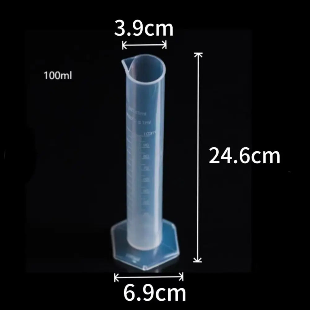 Transparents Graduated Cylinder Plastic Sturdy Measuring Cups Professional Trial Test Liquid Tube for Measurement Usage Quake