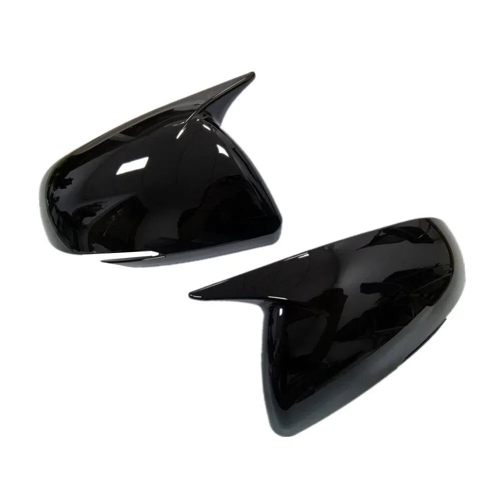 For Kia Seltos 2019-2023 Car Sticker Rearview Side Mirror Cover Wing Cap Exterior Door Rear View Case Trim Carbon Fiber Look Quake With Horn Black