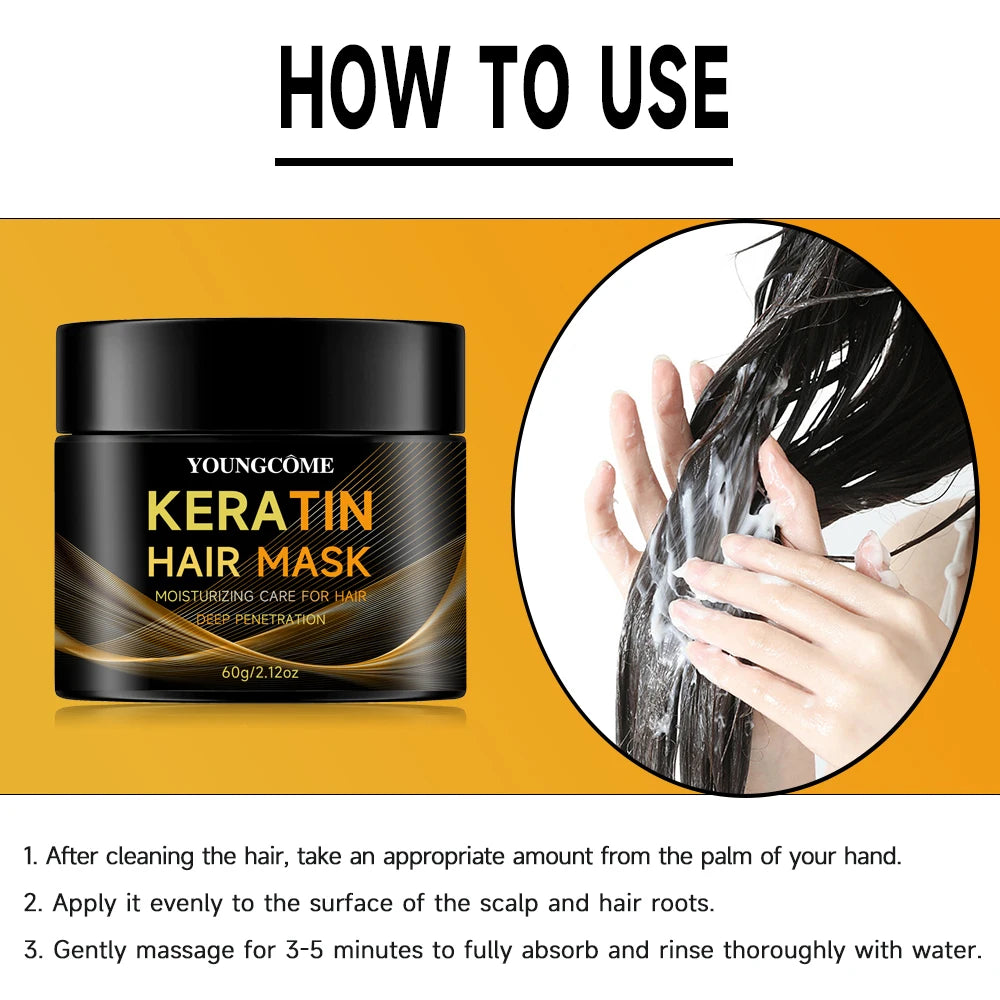 Vitamins Keratin Hair Mask Deep Conditioner,Repair for Dry Damaged and Color Treated Hair,moisturizing and nourishing hair Quake