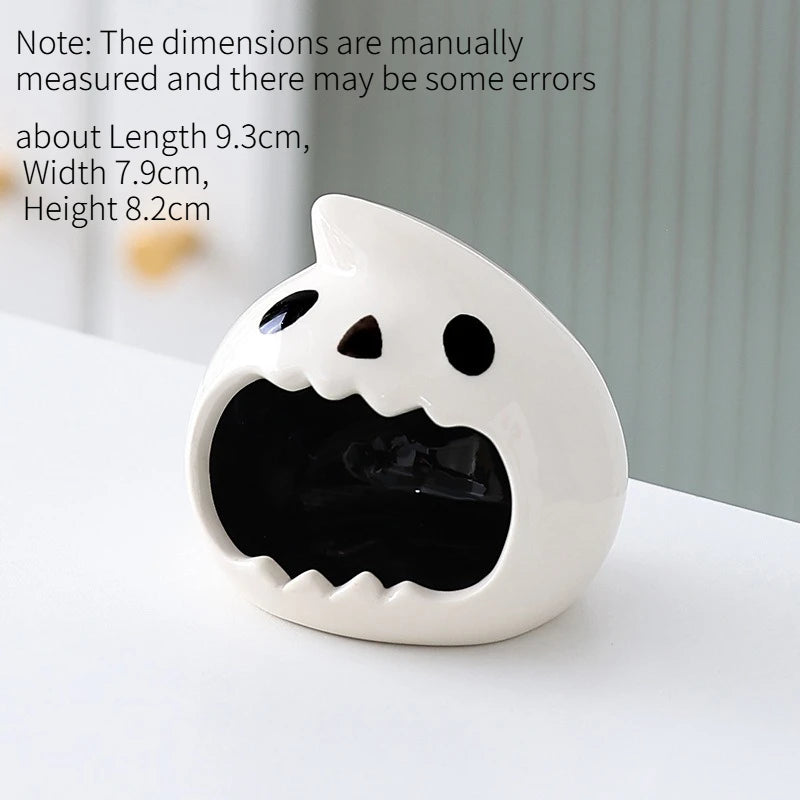 Water Drop Ghost Ceramic Ashtray Little Ghost Desktop Ornament Cute Healing Ash Holder Unique Gift for Halloween Home Decor Quake A