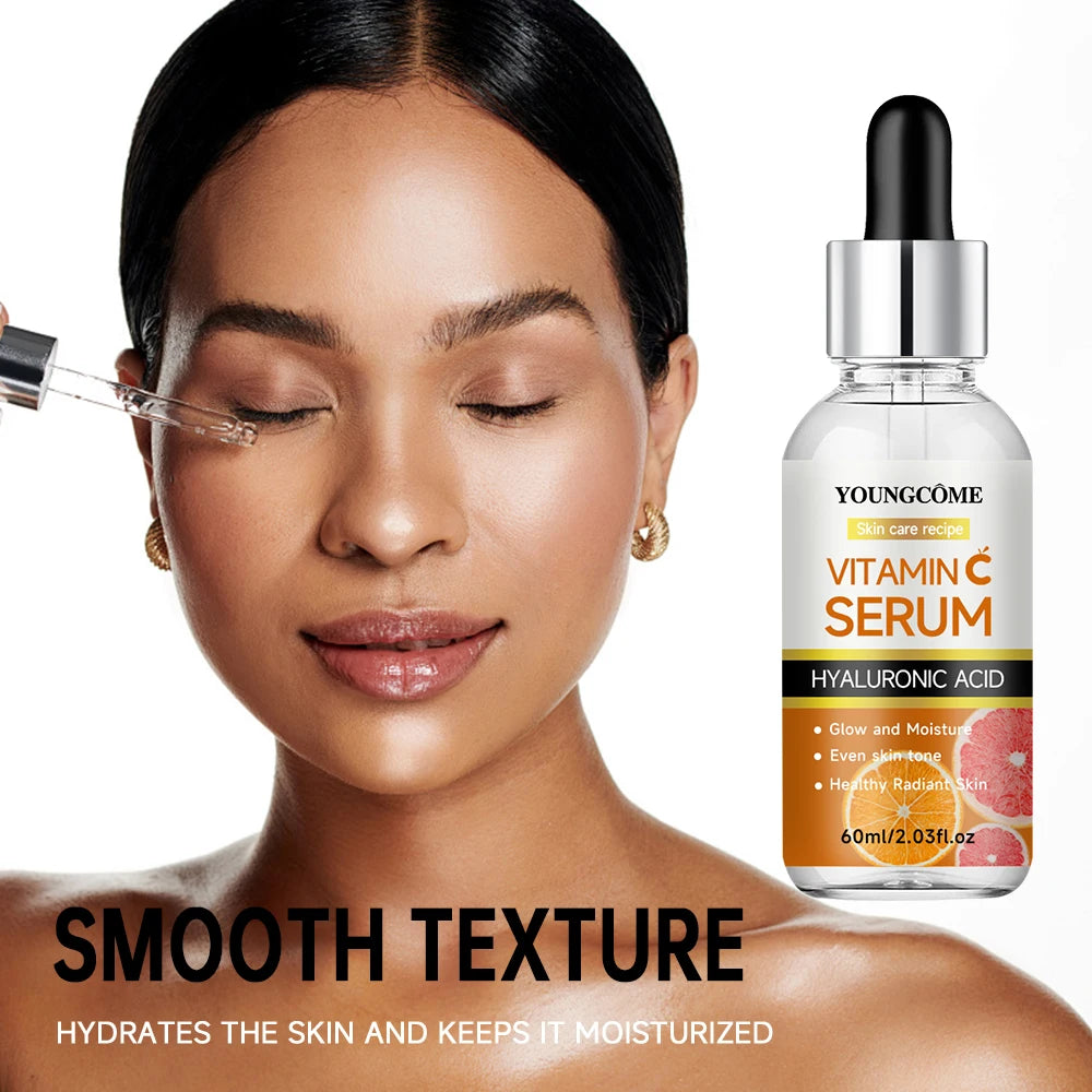 Vitamin C Facial Serum Anti Aging Whitening Brightening Dark Spots Freckle Remove Hyaluronic Acid Vitamin E 40ML /60ML 2025 Quake