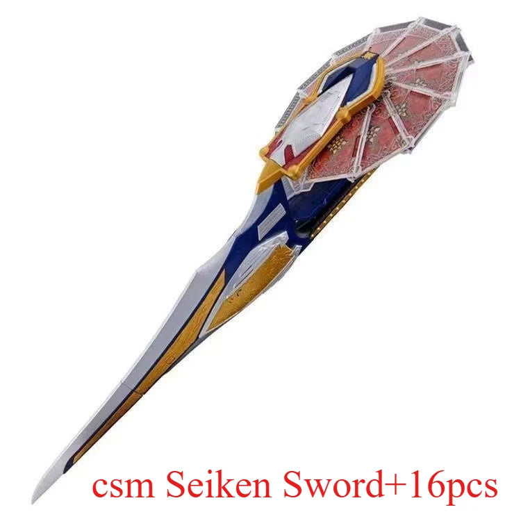 Hot CSM-Style Kamen Rider Blade Seiken Sword Set - Deluxe Garren Belt Cards Role Play Kit - Unlicensed Collector Edition Cartoon Quake Seiken Sword 16pcs
