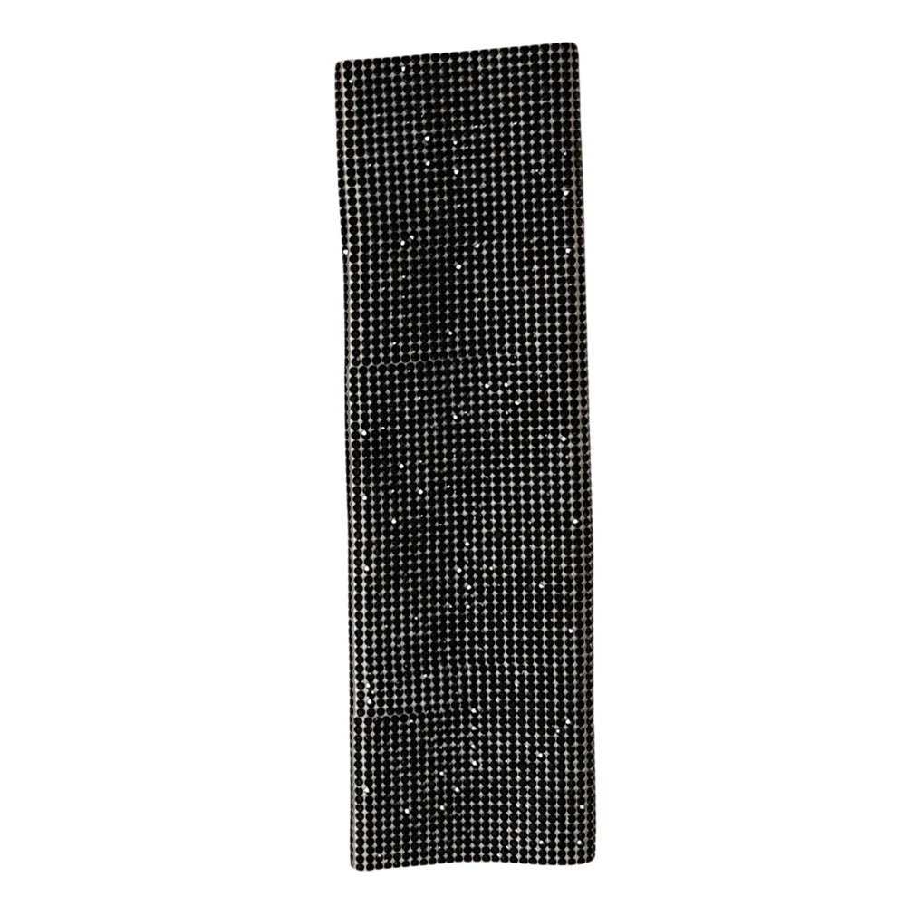 Rhinestones Microphone Cover,Wireless Microphone Decorative Sleeve For Disco, Stage,Party,TV Show Quake black